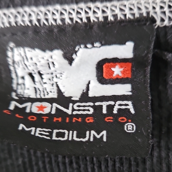 MOnsta ribbed Cotton Black Tank With White Stitching Sz. MEDIUM. - Picture 2 of 5